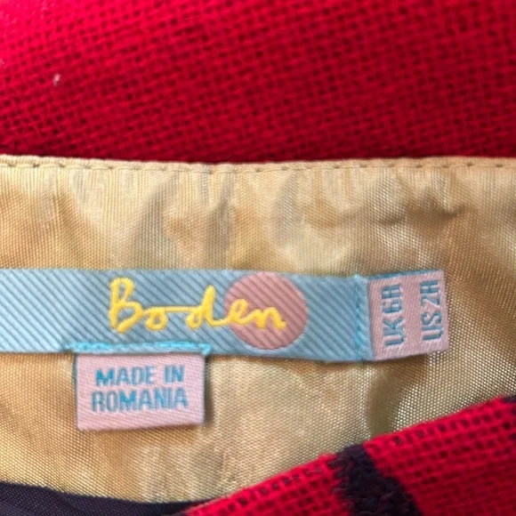 Boden Pink and Black Geometric Mini Skirt - Picture 3 of 3